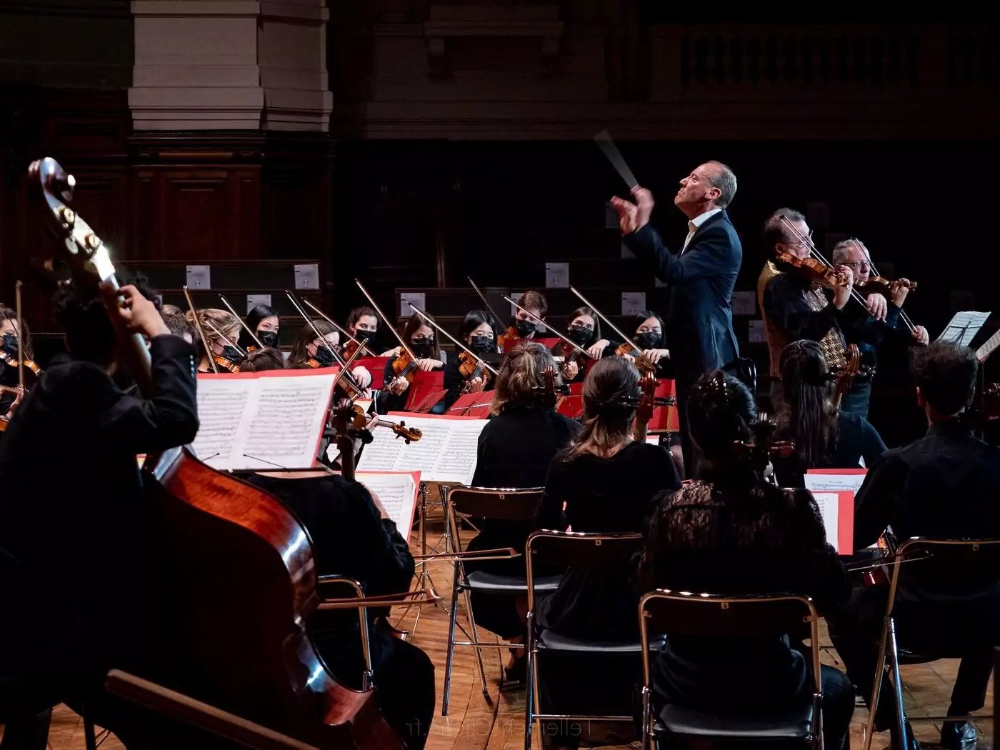 Orchestre et chef d’orchestre en concert